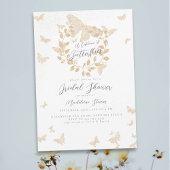 ライフタイムバタフライ金ゴールドユーカリブライダルシャワー 招待状