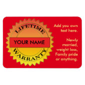 ライフタイム保証シンボルあなたの名前Rect Magnet マグネット (横)