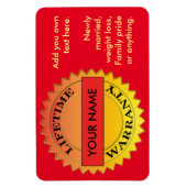 ライフタイム保証シンボルあなたの名前Rect Magnet マグネット (縦)