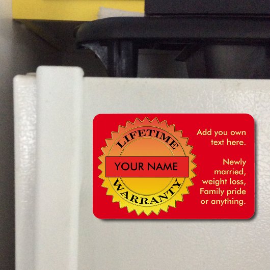 ライフタイム保証シンボルあなたの名前Rect Magnet マグネット