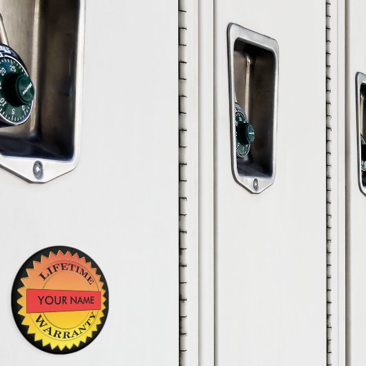 ライフタイム保証シンボルお名前ラウンドマグネット マグネット (インサイチュ (ロッカー))