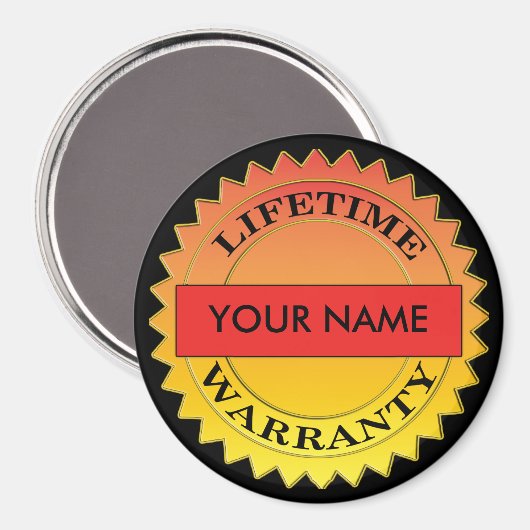 ライフタイム保証シンボルお名前ラウンドマグネット マグネット (正面/裏面)