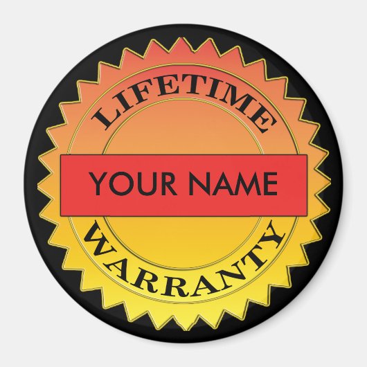 ライフタイム保証シンボルお名前ラウンドマグネット マグネット (正面)