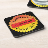 ライフタイム保証記号お名前Plastic Coaster コースター (左側)