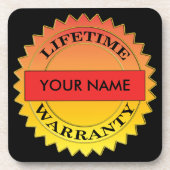 ライフタイム保証記号お名前Plastic Coaster コースター (正面)