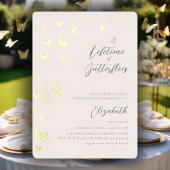 ライフタイム蝶モダンブライダルシャワー 箔招待状