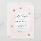 ライフタイム蝶赤面ピンクシックブライダルシャワー 招待状 (正面)