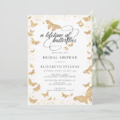 ライフタイム蝶金ゴールドロマンチックブライダルシャワー 招待状 (スタンド正面)