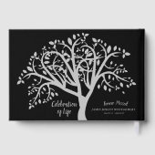 ライフツリーシルバースクリプトモダンのお祝い ゲストブック (裏面)