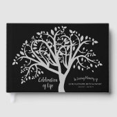 ライフツリーシルバースクリプトモダンのお祝い ゲストブック (正面)