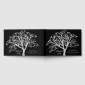 ライフツリーシルバースクリプトモダンのお祝い ゲストブック (全面)