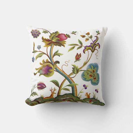 ライフツリーフェイク刺繍枕 クッション (正面)