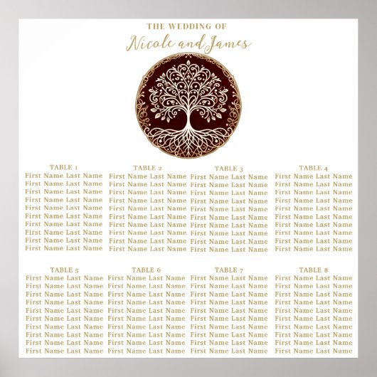 ライフツリー素朴ダークレッドのケルト座 ポスター (正面)