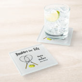 ライフテニス結婚のダブルス ガラスコースター (アングル)