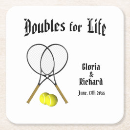 ライフテニス結婚のダブルス スクエアペーパーコースター