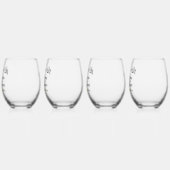 ライフテニス結婚のダブルス ステムなしワイングラス (左)