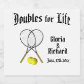 ライフテニス結婚のダブルス スパークリングワインラベル (シングルラベル)