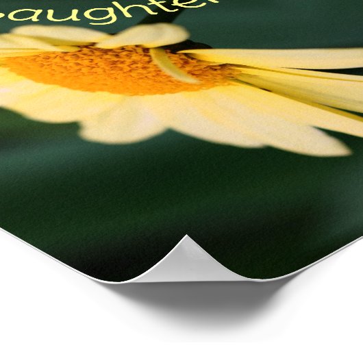 ライフデイジーフラワー抽象芸術感動的ワード ポスター (角)