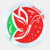 ライフドネーション バタフライ ドナー認知 クリスマス ラウンドシール (正面)