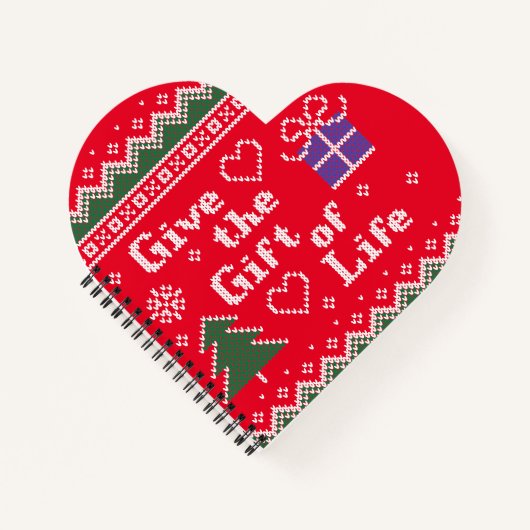 ライフニットのクリスマスセーターの移植 ノートブック (正面)