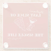 ライフバチェロレッテの最後の赤独身のいスライス ガラスコースター (裏面)