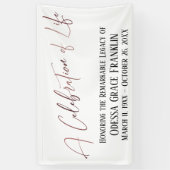 ライフバラ金ゴールド手書きのお祝いモダン 横断幕 (縦)