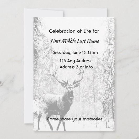 ライフパスのお祝い登山道の木 招待状 (正面)