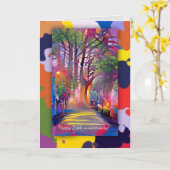 ライフパスの記念日とカスタム文字 カード (黄色い花)