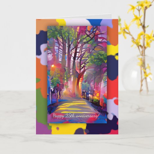 ライフパスの記念日とカスタム文字 カード (黄色い花)