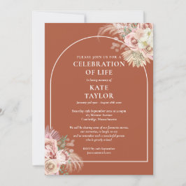 ライフパンパスグラスの葬儀お祝い 招待状