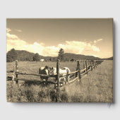 ライフパーソナライズされたお祝いセピア馬 ゲストブック (裏面)