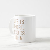 ライフパーソナライズされたはショートユーモア引用文スローガンMag コーヒーマグカップ (正面左)