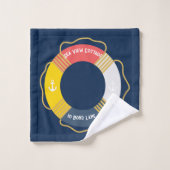 ライフパーソナライズされた航海のリングや輪カスタムセーリング バスタオルセット (ウォッシュタオル)