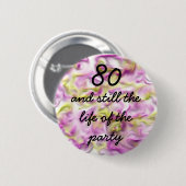 ライフパーティー80th誕生日スワールパステルフェミニン 缶バッジ (正面&裏面)