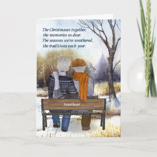 ライフパートナークリスマスシニアゲイカップル冬 シーズンカード (正面)
