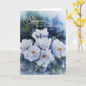ライフパートナーロスブルーウォーター色フローラ悔やみや弔慰 カード (黄色い花)
