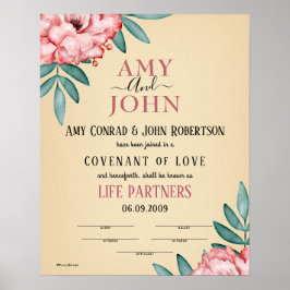 「ライフパートナー」愛の契約結婚の証明書 ポスター