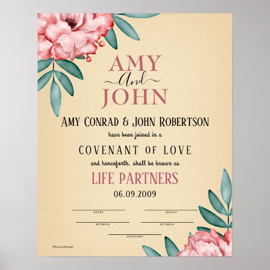 「ライフパートナー」愛の契約結婚の証明書 ポスター (正面)