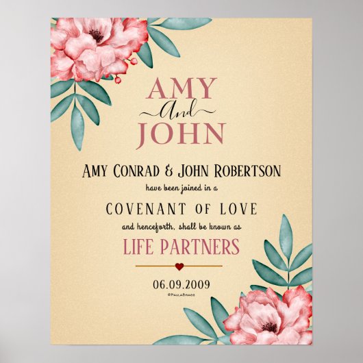 「ライフパートナー」愛の契約結婚の証明書 ポスター (正面)