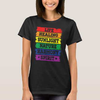 ライフヒーリングサンライト自然調和スピリットLgbt Q Tシャツ