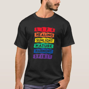ライフヒーリング自然ハーマネースピリットLgbtqフラグLgb Tシャツ