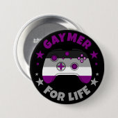 ライフビデオゲームコントローラ用の無性ゲーマー 缶バッジ (正面&裏面)