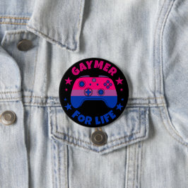 ライフビデオゲーム用バイセクシャルゲーマープライドフラグ 缶バッジ
