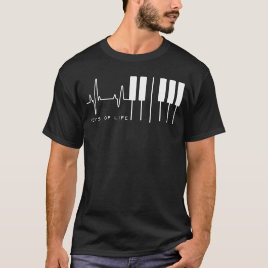 ライフピアノキーボードの鍵 Tシャツ (正面)