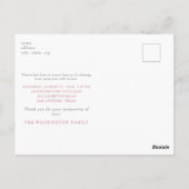 ライフピンクチューリップの水彩お祝い ポストカード (裏面)