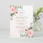 ライフピンクピーニーユーカリ葬儀のお祝い 招待状 (スタンド正面)