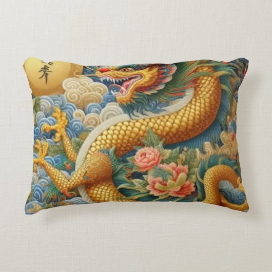 ライフファイアチノワセリードラゴン金ゴールド アクセントクッション (正面)