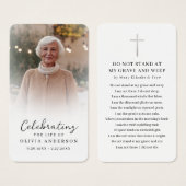 ライフフォトお祝いカードの葬儀祈りの言葉 (正面&裏面)