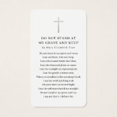 ライフフォトお祝いカードの葬儀祈りの言葉 (裏面)