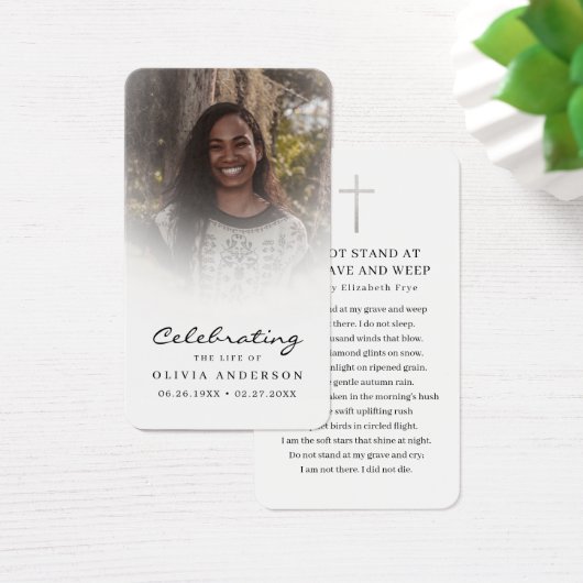 ライフフォトお祝い葬儀祈りの言葉カード (デスク)